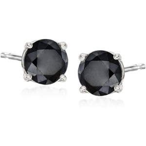 image:imageRossSimons 100 ct tw Black Diamond Stud Earrings in Sterling Silver