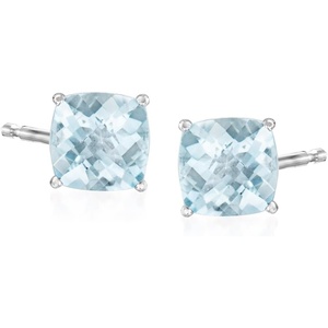image:imageRossSimons 150 ct tw Aquamarine Stud Earrings in 14kt White Gold