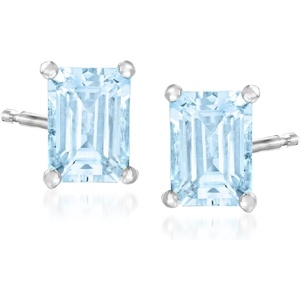 image:imageRossSimons 150 ct tw Aquamarine Stud Earrings in Sterling Silver