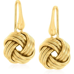 image:imageRossSimons 18kt Gold Over Sterling Love Knot Drop Earrings