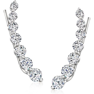 image:imageRossSimons 190 ct tw Graduated CZ Ear Crawlers in Sterling Silver