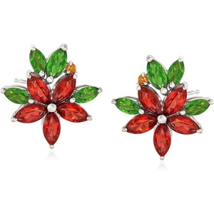 image:imageRossSimons 252 ct tw MultiStone Flower Earrings in Sterling Silver
