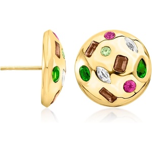 image:imageRossSimons 270 ct tw MultiGemstone Button Earrings in 18kt Gold Over Sterling