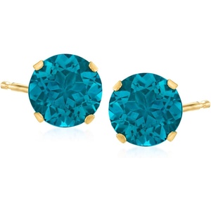 image:imageRossSimons 450 ct tw London Blue Topaz Martini Stud Earrings in 14kt Yellow Gold