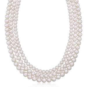image:imageRossSimons 58mm Cultured Pearl 3Strand Necklace With Sterling SilverNo Gemstone