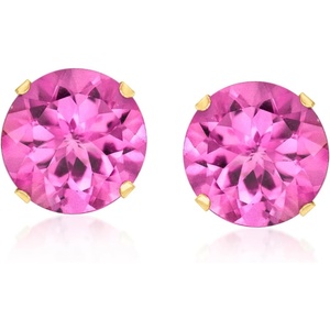image:imageRossSimons 870 ct tw Pink Topaz Stud Earrings in 14kt Yellow Gold