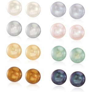 image:imageRossSimons 885mm Multicolored Cultured Pearl Jewelry Set 8 Pairs Of Stud Earrings in Sterling Silver