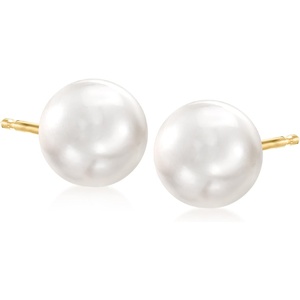 image:imageRossSimons 910mm Cultured Pearl Stud Earrings in 14kt Yellow Gold