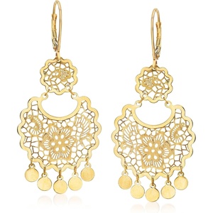 image:imageRossSimons Italian 14kt Yellow Gold Filigree Drop Earrings