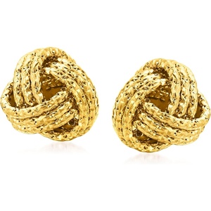 image:imageRossSimons Italian 14kt Yellow Gold Textured Love Knot Stud Earrings