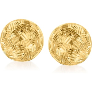 image:imageRossSimons Italian 18kt Yellow Gold DiamondCut Dome Stud Earrings