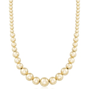 image:imageRossSimons Italian 614mm 18kt Gold Over Sterling Silver Bead Graduated NecklaceNo Gemstone