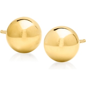 image:imageRossSimons Italian 8mm 18kt Yellow Gold Ball Stud Earrings