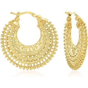 image:imageRossSimons Italian Embellished Hoop Earrings138 Inches