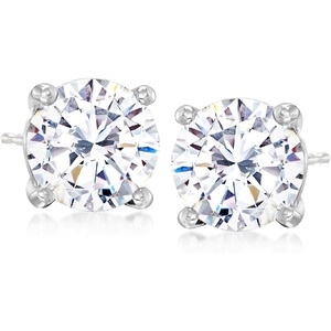 image:imageRossSimons Round CZ Stud Earrings in 14kt White GoldWhite