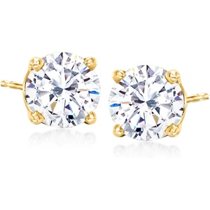 image:imageRossSimons Round CZ Stud Earrings in 14kt Yellow Gold