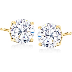 image:imageRossSimons Round CZ Stud Earrings in 18kt Gold