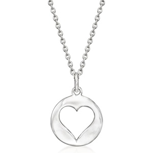 image:imageRossSimons Zina Sterling Silver Tokenz Heart Pendant Necklace 16 inches