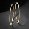 image:imageRossSimons 015 ct tw Diamond Hoop Earrings in 18kt Gold Over Sterling
