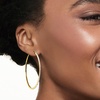 image:imageRossSimons 015 ct tw Diamond Hoop Earrings in 18kt Gold Over Sterling