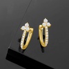 image:imageRossSimons 050 ct tw Diamond Trio Huggie Hoop Earrings in 14kt Yellow Gold
