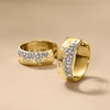 image:imageRossSimons 050 ct tw Scattered Diamond Hoop Earrings in 18kt Gold Over Sterling