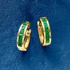 image:imageRossSimons 060 ct tw SquareCut Emerald Huggie Hoop Earrings in 14kt Yellow Gold