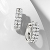 image:imageRossSimons 100 ct tw Diamond Huggie Hoop Earrings in Sterling Silver