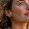 image:imageRossSimons 100 ct tw Round and Baguette Diamond Hoop Earrings in 18kt Gold Over Sterling