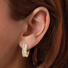 image:imageRossSimons 100 ct tw Round and Baguette Diamond Hoop Earrings in 18kt Gold Over Sterling