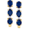 image:imageRossSimons 120 ct tw Sapphire and DiamondAccented Hoop Earrings in 14kt Yellow Gold