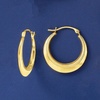 image:imageRossSimons 14kt Yellow Gold Beaded and Polished Hoop Earrings