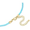 image:imageRossSimons 14kt Yellow GoldPlated Necklace With Simulated Swiss Blue Topaz White Enamel and Blue Cord 18 inches