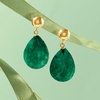 image:imageRossSimons 1800 ct tw Emerald Teardrop Earrings in 14kt Yellow Gold