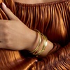 image:imageRossSimons 18kt Gold Over Sterling Jewelry Set 5 Textured Bangle Bracelets70 Inches