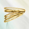 image:imageRossSimons 18kt Gold Over Sterling Jewelry Set 5 Textured Bangle Bracelets70 Inches