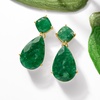 image:imageRossSimons 1920 ct tw Emerald Drop Earrings in 18kt Gold Over Sterling