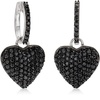 image:imageRossSimons 210 ct tw Black Spinel Heart Drop Earrings in Sterling Silver