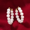 image:imageRossSimons 45mm Cultured Pearl Hoop Earrings in 14kt Yellow Gold