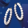 image:imageRossSimons 67mm Cultured Pearl Hoop Earrings in 14kt Yellow Gold