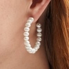 image:imageRossSimons 67mm Cultured Pearl Hoop Earrings in Sterling Silver