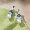 image:imageRossSimons 859mm Cultured Pearl and 230 ct tw London Sky Blue and White Topaz Drop Earrings in Sterling Silver