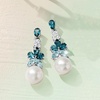 image:imageRossSimons 859mm Cultured Pearl and 230 ct tw London Sky Blue and White Topaz Drop Earrings in Sterling Silver