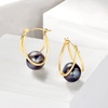 image:imageRossSimons 89mm Cultured Pearl DoubleHoop Earrings in 14kt Yellow Gold 34