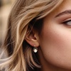 image:imageRossSimons 89mm Cultured Pearl DoubleHoop Earrings in 14kt Yellow Gold 34075 Inches