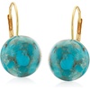 image:imageRossSimons Button Turquoise Drop Earrings in 14kt Yellow Gold