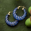 image:imageRossSimons Carved Gemstone Hoop Earrings with 14kt Yellow GoldLapis Lazuli