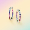 image:imageRossSimons Gemstone Hoop Earrings in Sterling SilverAmethyst