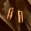image:imageRossSimons Gemstone Huggie Hoop Earrings in SilverGarnet