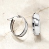 image:imageRossSimons Italian 14kt White Gold Wide Oval Hoop Earrings